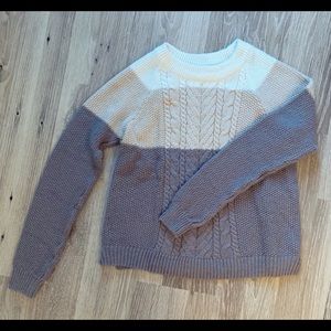 Merona Tri-Color Cable Knit Sweater